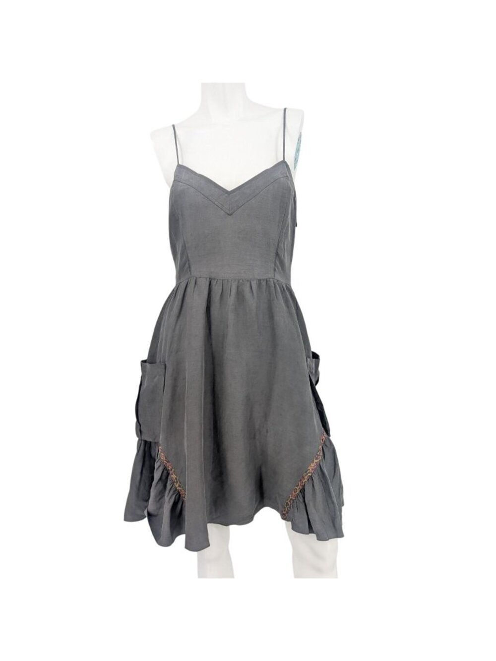 Free People Silk Linen Sundress Cargo Pocket Cottage Fairy Grunge Festival Y2K 6